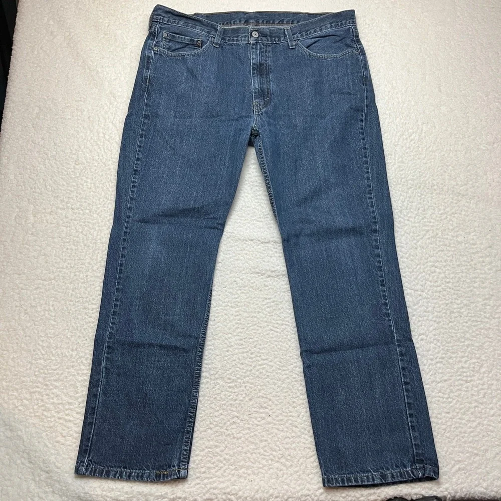 Levi's Jeans Mens 40x32 Blue 514 Straight Fit Dark Wash Denim Pants‎ 00514-4010